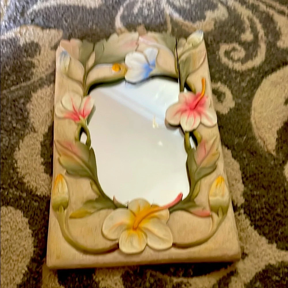vintage floral mirror